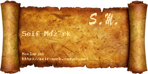 Seif Márk névjegykártya