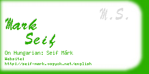 mark seif business card